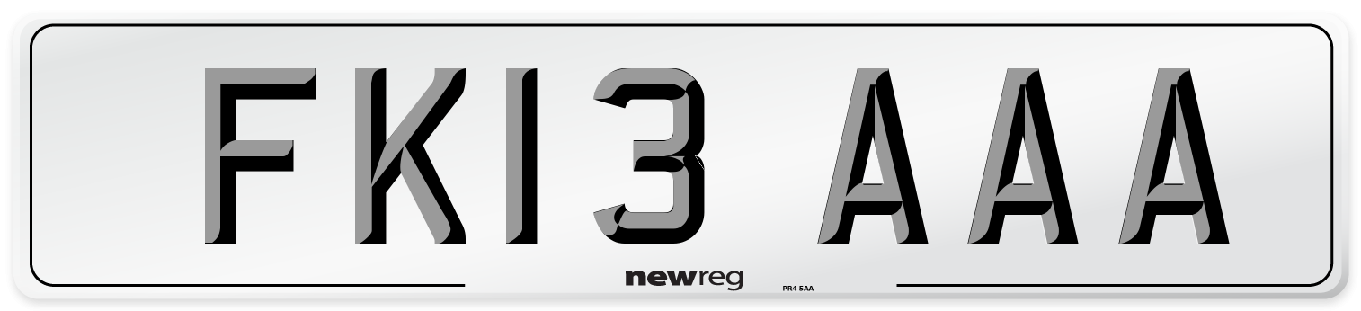 FK13 AAA Number Plate from New Reg
